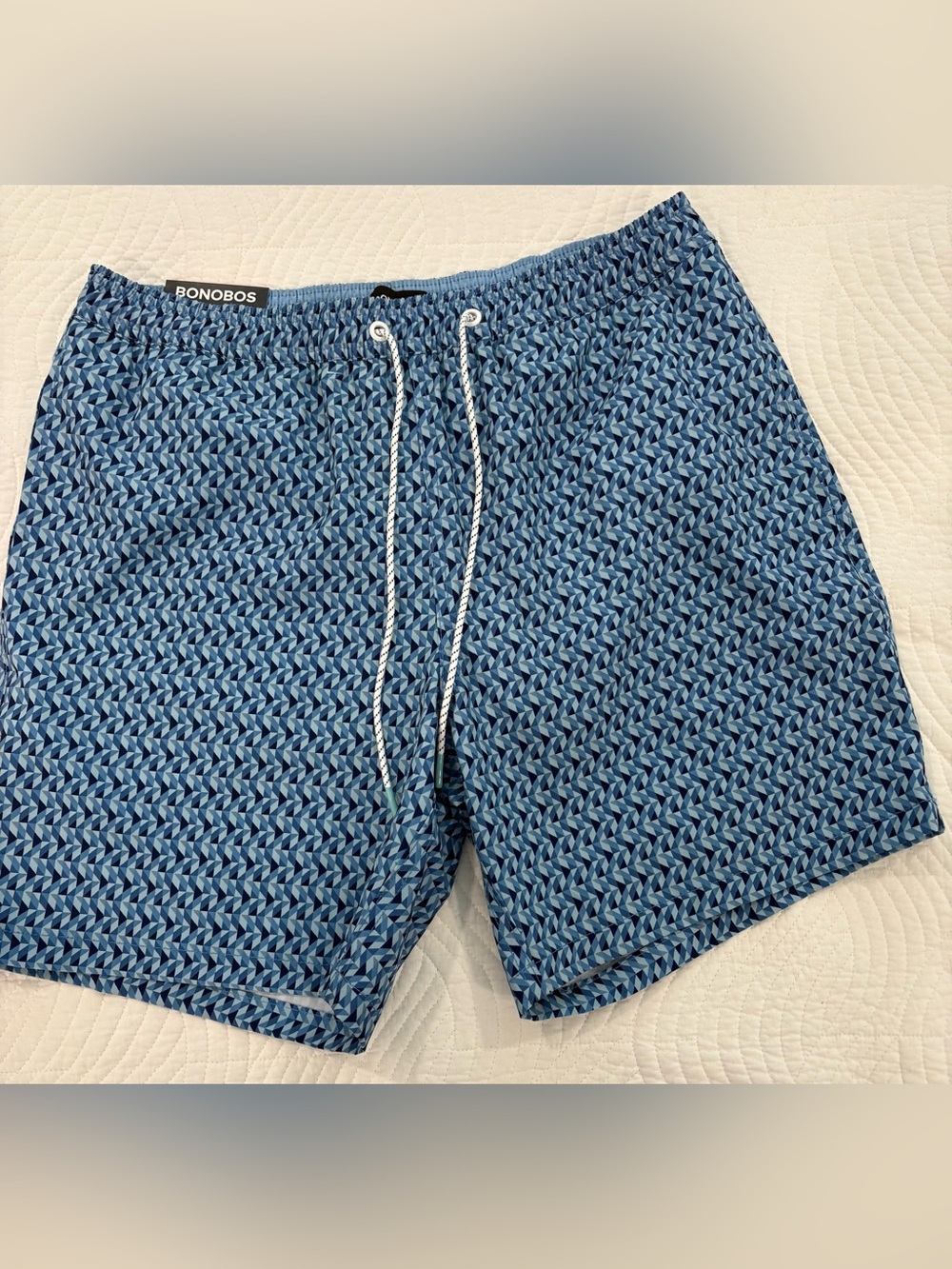 Bonobos Blue Geometric Print Swim Trunks - Picture 2 of 4